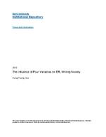 The influence of four variables on EFL writing anxiety